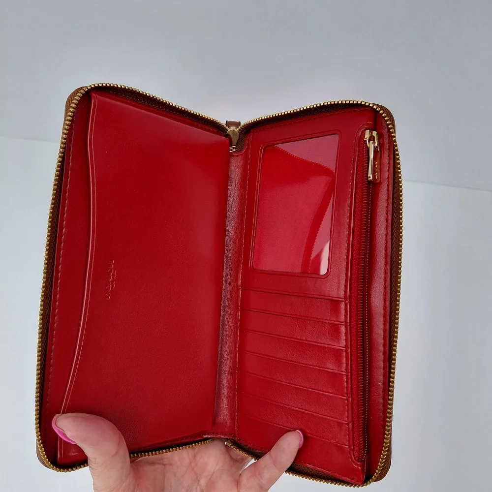 Coach Rainbow Multi-Color Signature Large Phone Wallet With Strap NWT 🌈🌈 - Picture 5 of 11